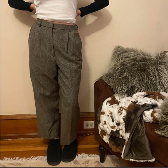 Pendleton Pants - Pendleton grey wool high rise trousers pants pleated 27/28” waist casual 90s